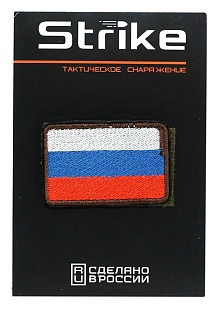 Нашивка Strike "Флаг России" 60х40мм, вышивка (Уценка)