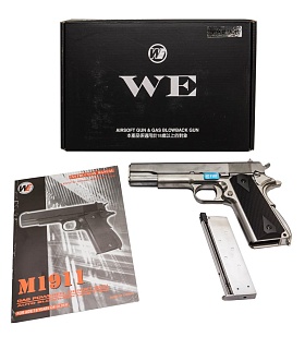 Пистолет WE Colt M1911 A1, хром (we-e006b-tac)