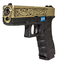 Пистолет WE Glock 17 с гравировкой (we-g001box-fb)