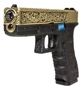 Пистолет WE Glock 17 с гравировкой (we-g001box-fb)