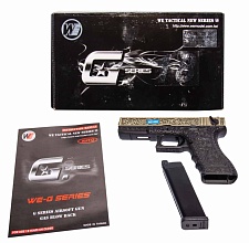 WE Пистолет Glock 18C gen.3, гравировка, greengas (we-g002box-br)