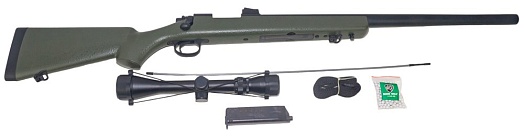 Snow Wolf Винтовка VSR-10 спринг, оптический прицел, олива
