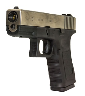 WE Пистолет Glock 19 Gen.3, металл слайд, хром