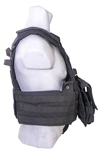 Плитоносец Kingrin 6094 Vest с подсумками черный (ve-46-bk), отсутствуют плечевые подушки(Б/У)