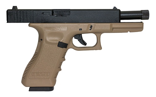 KJW Пистолет Glock 18, CO2, резьба под глушитель, tan (kp-18-tbc.co2-tan)