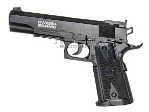 детальное фото для раздела Пистолет пневматический Swiss Arms P1911 Match CO2 4.5мм (уценка) интернет-магазин "Планета страйкбола»