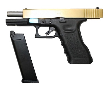 WE Пистолет Glock 17 gen.3, greengas, Titanium Version (we-g001a-tg)
