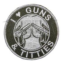 детальное фото Нашивка Zlo "I love Guns & Titties" олива интернет-магазин "Планета страйкбола"