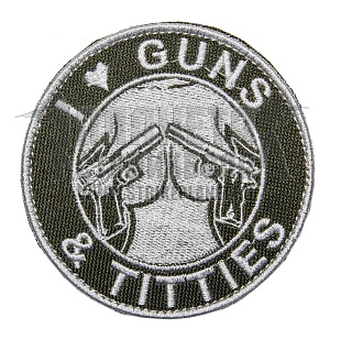 детальное фото Нашивка Zlo "I love Guns & Titties" олива интернет-магазин "Планета страйкбола"