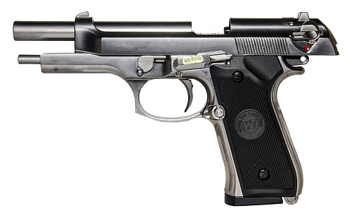 Пистолет WE Beretta M92FS greengas хром (gp301sv)