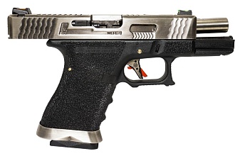 Пистолет WE Glock 19 G-Force серебряный, greengas (we-g003wet-7)