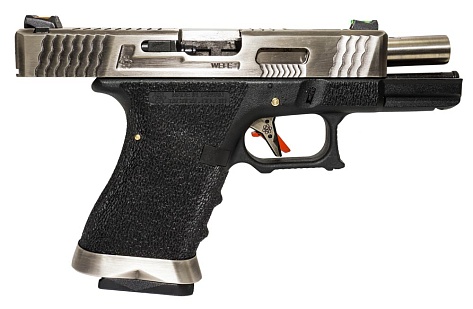 Пистолет WE Glock 19 G-Force серебряный, greengas (we-g003wet-7)