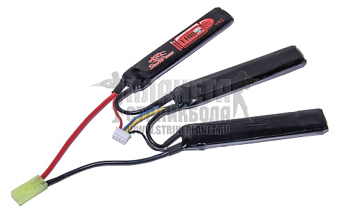 детальное фото для раздела Аккумулятор StormPower LiPo 11.1в, 1100мАч, 20С, 3 лепестка интернет-магазин "Планета страйкбола»