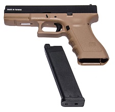 Пистолет KJW Glock 17 greengas tan (kp-17-tan)