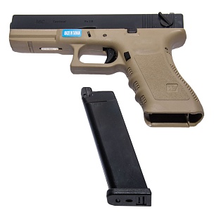 Пистолет WE Glock 18C gen.3 greengas tan (gp617b-tan)