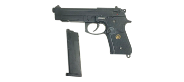 Пистолет WE Beretta M92F, CO2, черный, металл, рельса, (we-m008-co2) (Б/У)
