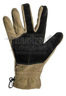 Перчатки ССО полар Виндблок с кожаными накладками олива XL