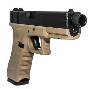 KJW Пистолет Glock 17, грингаз, tan, резьба под глушитель (kp-17-tbc.tan)