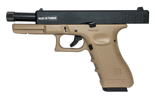 KJW Пистолет Glock 17, грингаз, tan, резьба под глушитель (kp-17-tbc.tan)