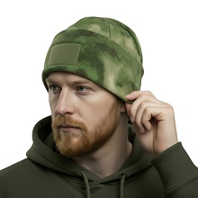 детальное фото Шапка Strike флис с отворотом и велкро р-р 58, A-TACS Camo интернет-магазин "Планета страйкбола"