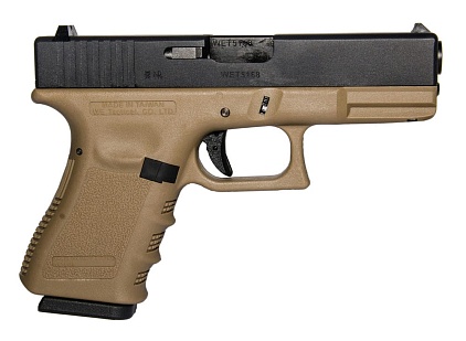 WE Пистолет Glock 19 gen.3, greengas, tan (WE-G003A-TAN)