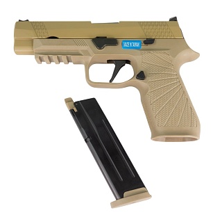 WE Пистолет Sig Sauer F17V2, greengas, tan (we-f007-tan)
