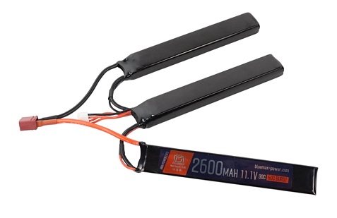 детальное фото для раздела Аккумулятор BlueMax LiPo 11.1В, 2600мАч, 30С, 3 лепестка Т-разъем интернет-магазин "Планета страйкбола»