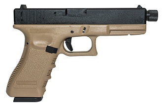 KJW Пистолет Glock 17, грингаз, tan, резьба под глушитель (kp-17-tbc.tan)