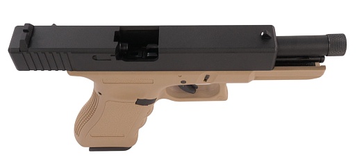 KJW Пистолет Glock 18, грингаз, резьба под глушитель, tan (kp-18-tbc-tan)