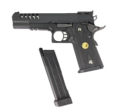 WE Пистолет Colt Hi Capa 5.1 auto, greengas перфорированный кожух, (we-h002at)
