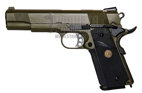 фото детально we пистолет colt m1911 meu usmc, олива, greengas (we-e008-od) интернет-магазин "Планета страйкбола"