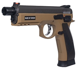 Пистолет KJW CZ SP-01 Shadow TBC, tan, greengas с кейсом (sp-01-tan) (уценка)