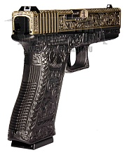 Пистолет WE Glock 17 gen.3, гравировка, greengas (we-g001box-iv)