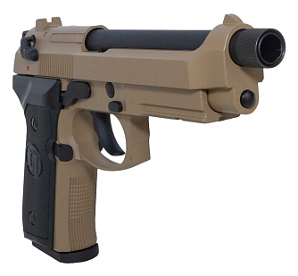 KJW Пистолет Beretta M9A1, greengas, tan, резьба глушителя