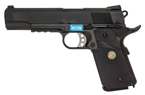 фото детально пистолет we colt m1911 meu rail, greengas (we-e008b-bk) интернет-магазин "Планета страйкбола"