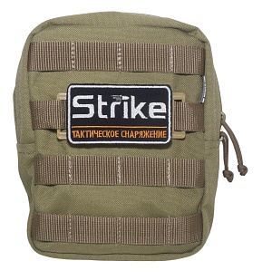 Патч панель Strike 75 х 50 мм липучка велкро на MOLLE для нашивок / шевронов, пластик, олива