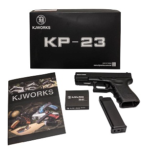 Пистолет KJW Glock 23 greengas (kj-g23mtl) kp-23