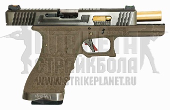 WE Модель пистолета Glock 17 G-Force, металл, tan, хром, золото