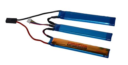 детальное фото для раздела Аккумулятор Firefox LiPo 11.1в, 1200мАч, 20C, 3 лепестка интернет-магазин "Планета страйкбола»