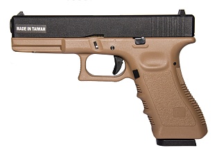 фото детально пистолет kjw glock 17 greengas tan (kp-17-tan) интернет-магазин "Планета страйкбола"