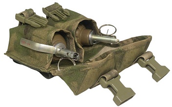 Подсумок Strike под гранату бесшумный двойной, A-TACS Camo кордура