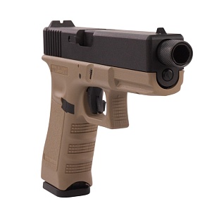 KJW Пистолет Glock 18, грингаз, резьба под глушитель, tan (kp-18-tbc-tan)