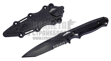 нож тренировочный t&d gerber-cfb с ножнами пластик черный (td018 bk)
