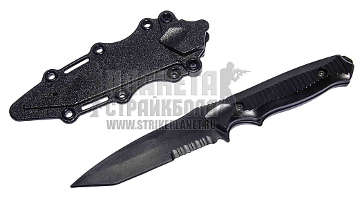 нож тренировочный t&d gerber-cfb с ножнами пластик черный (td018 bk)