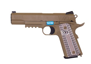фото детально пистолет we colt m45a1, greengas, tan (we-e015-tan) интернет-магазин "Планета страйкбола"