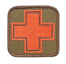 детальное фото Нашивка Strike "Красный крест медика" 5см, зеленый интернет-магазин "Планета страйкбола"