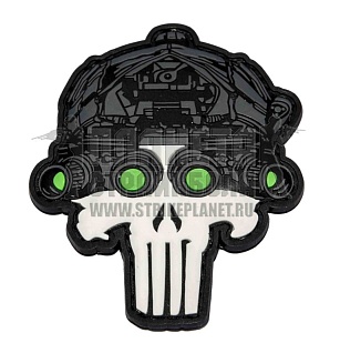детальное фото Нашивка Zlo "Punisher в ПНВ" пвх черный интернет-магазин "Планета страйкбола"