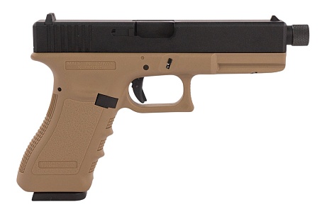 KJW Пистолет Glock 18, грингаз, резьба под глушитель, tan (kp-18-tbc-tan)