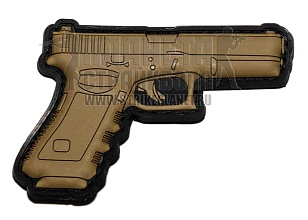 детальное фото Нашивка Zlo "Glock" пвх tan интернет-магазин "Планета страйкбола"