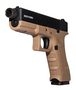 KJW Пистолет Glock 17, CO2, резьба под глушитель, tan (kp-17-tbc.co2-tan)